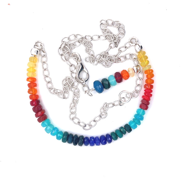 Rainbow’s Edge Two in One Choker Necklace - Sheila Marie Opals