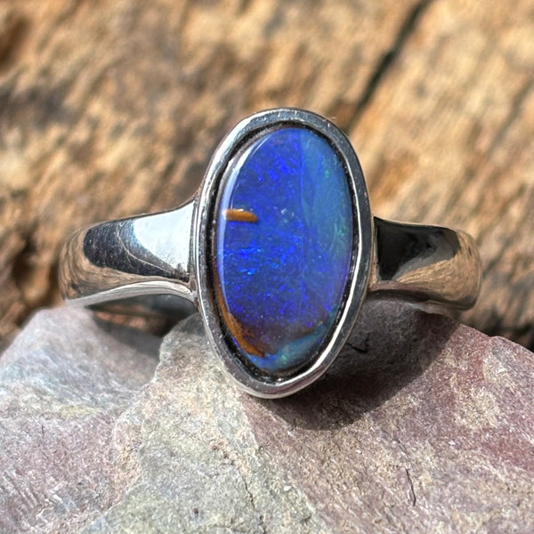 Feel the Blue Australian Opal Ring