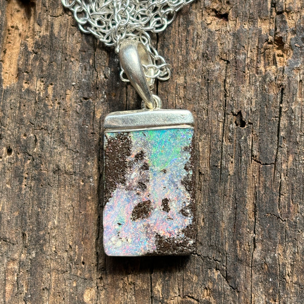 Pink and Blue Persuasion  Opal Necklace