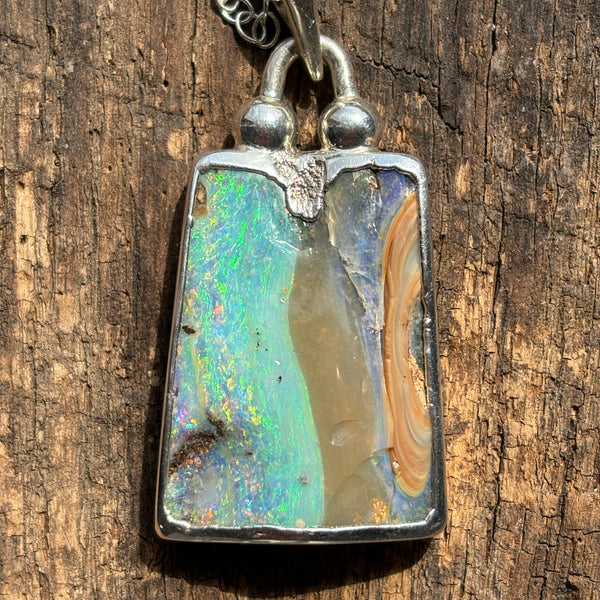 Choose Your Side Boulder Opal Necklace