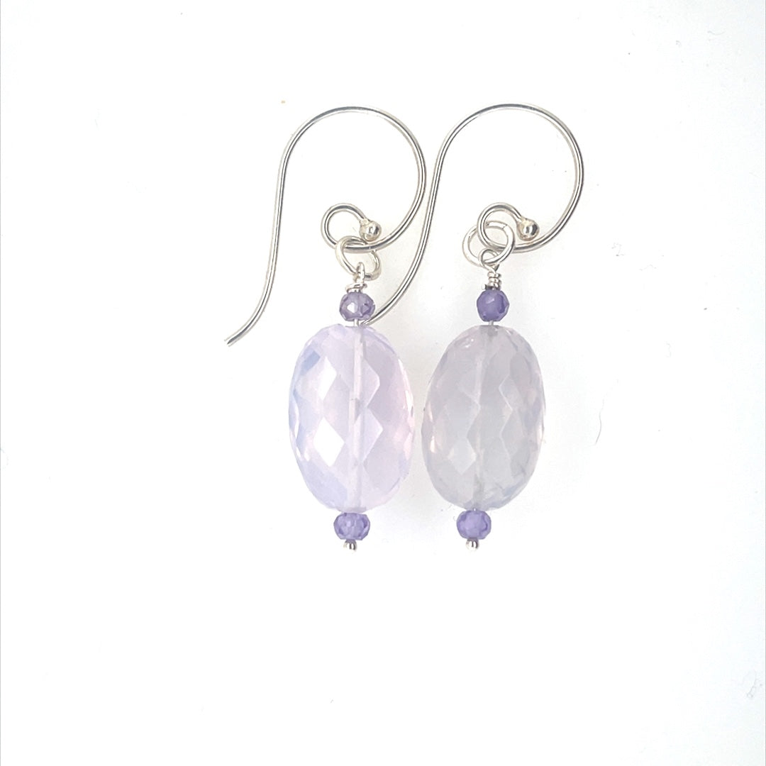 Mexican Lavender Love Opal Earrings - Sheila Marie Opals