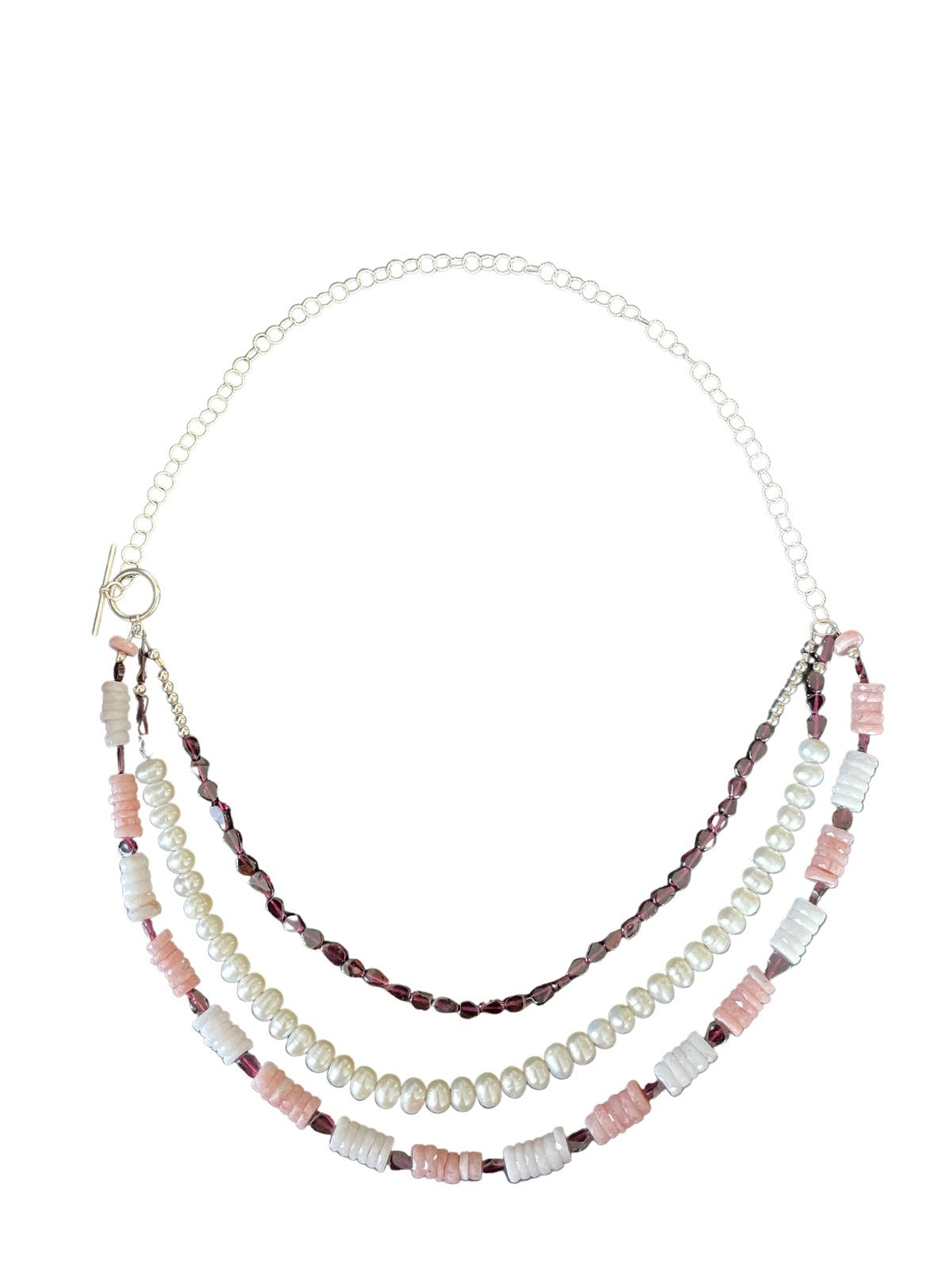 Triple Opals, Garnets and Pearls - Sheila Marie Opals