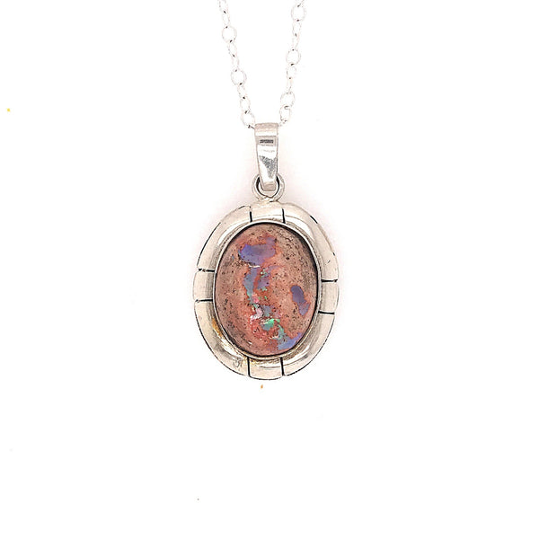 Right Down the Middle Mexican Opal Necklace - Sheila Marie Opals