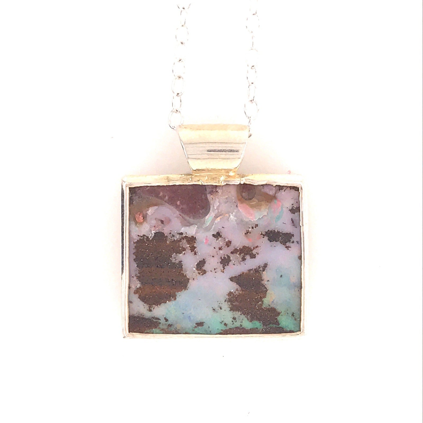 Pink Pools and Blue Opal Pendant Necklace - Sheila Marie Opals
