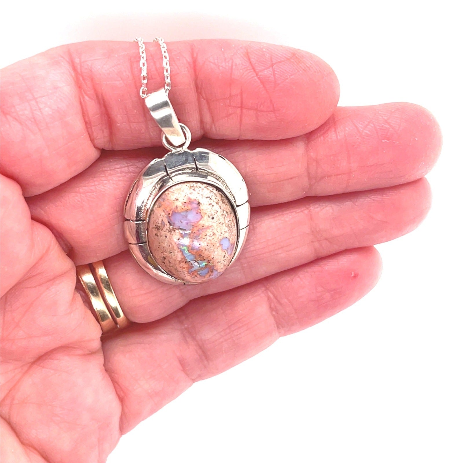 Right Down the Middle Mexican Opal Necklace - Sheila Marie Opals