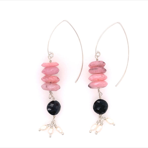 Pink Opal over Spinel Earrings - Sheila Marie Opals