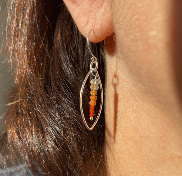 Orange in the Middle Opal Earring - Sheila Marie Opals