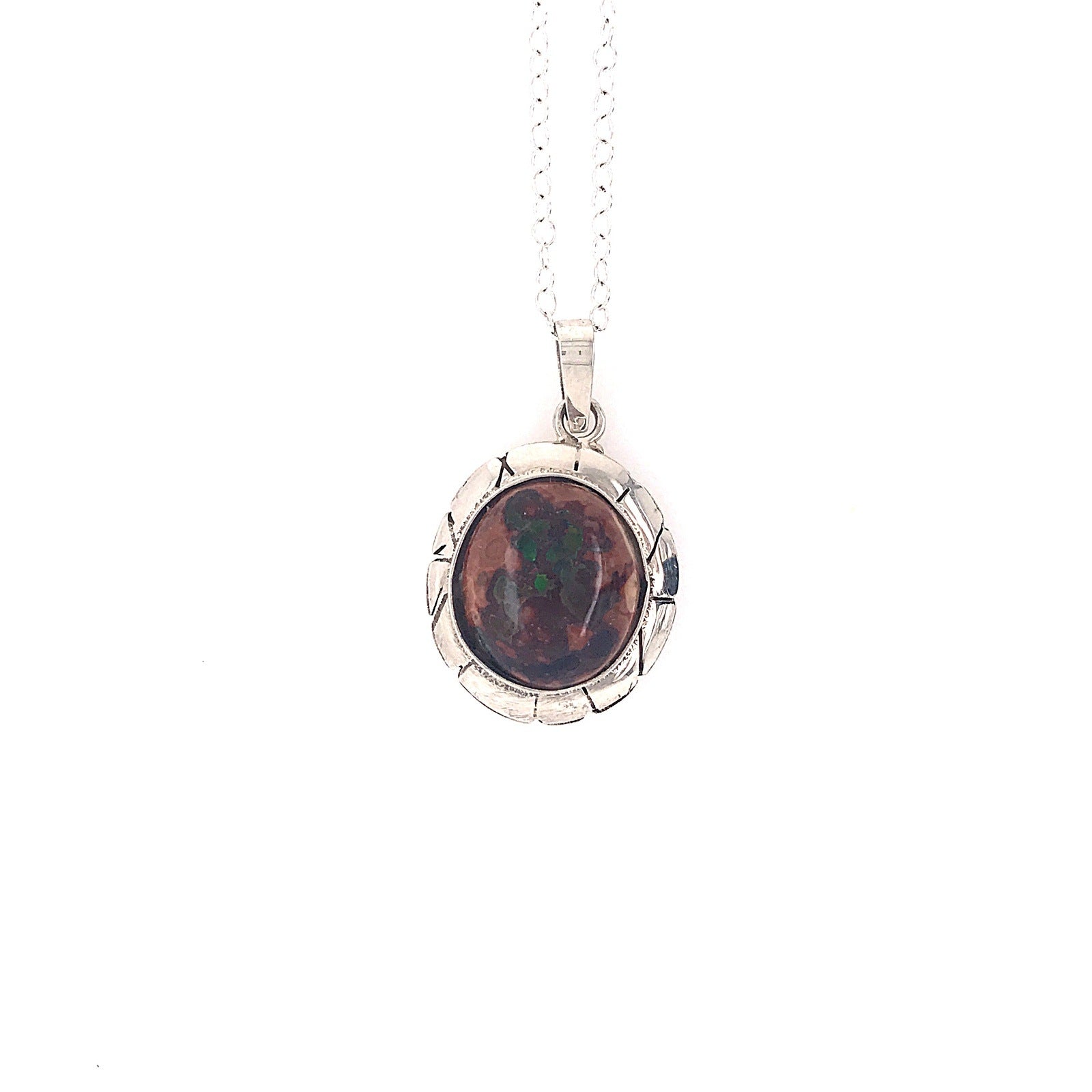 Swirls of Green Mexican Opal Necklace - Sheila Marie Opals