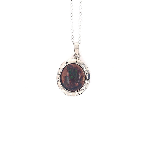 Swirls of Green Mexican Opal Necklace - Sheila Marie Opals