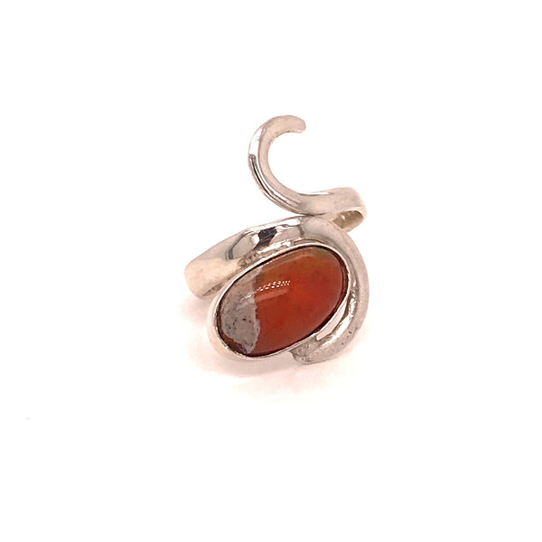 Orange Dream Mexican Fire Opal  Ring - Sheila Marie Opals